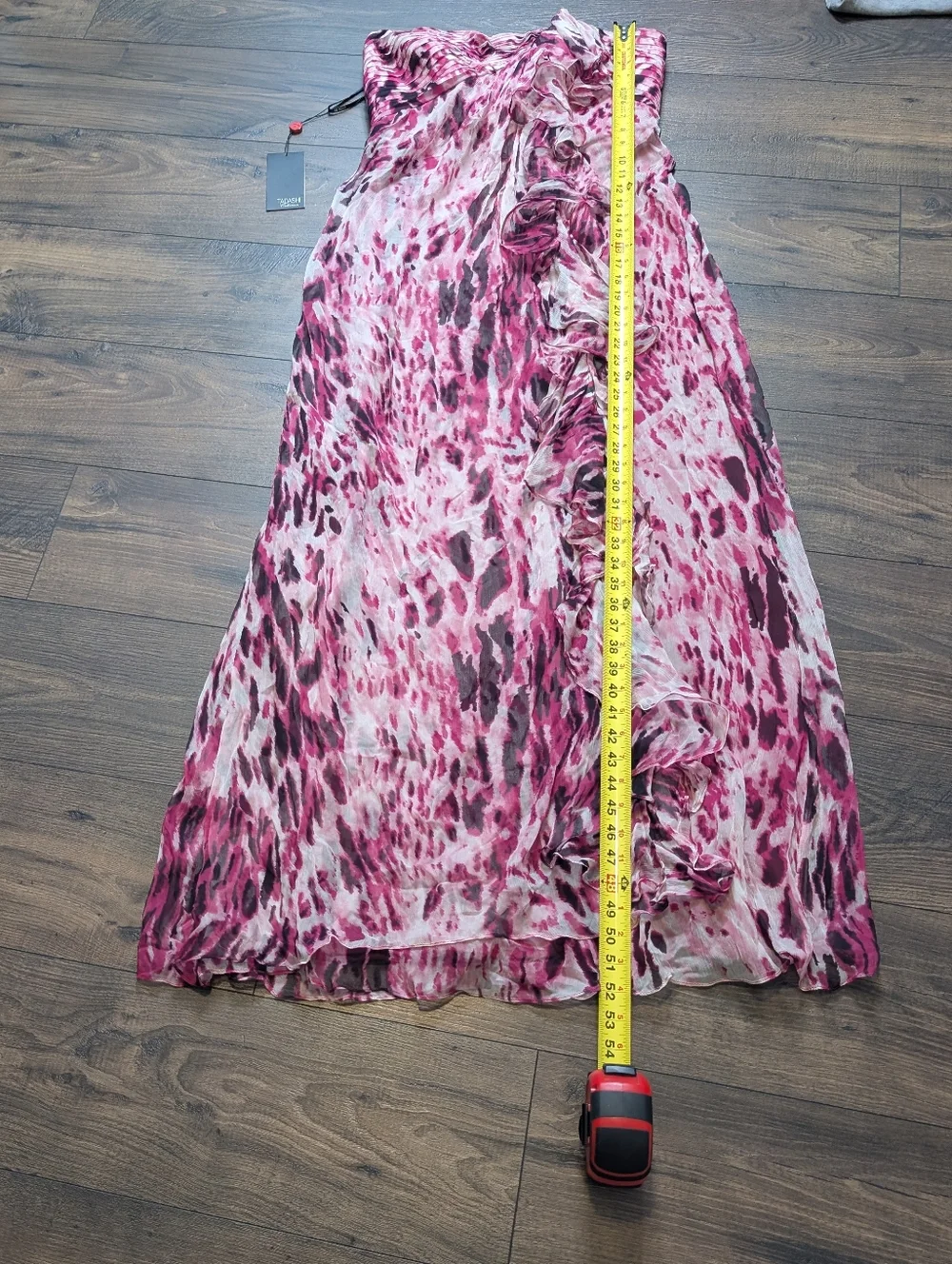 Tadashi Raspberry Ruffle-Front Maxi Dress Size 12 New - Picture 5 of 9
